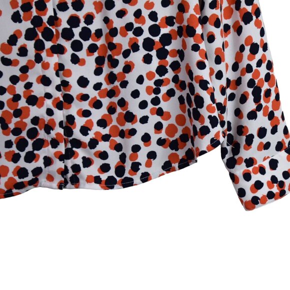 Halogen Blouse S Womens Dotted Pring Long Sleeve Button Down V Neck Workwear - Picture 2 of 8